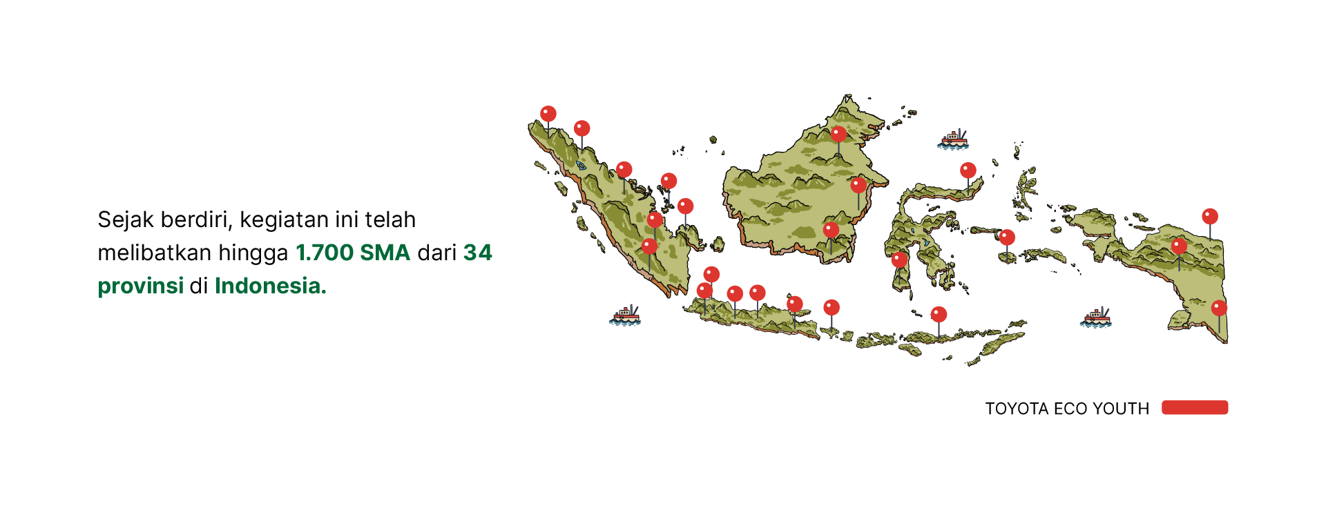 Sejak berdiri, kegiatan ini telah melibatkan total 1.700 SMA dari 34 provinsi di Indonesia.